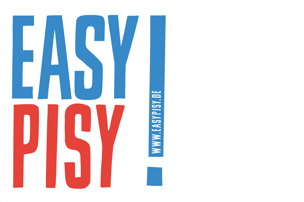 Vorschaubild: Abbildung des Logos mit großer Typo in kräftigem blau- und Rotton. Die Elemente des Wort-Zeichens sind „Easy“ und „Pisy“.