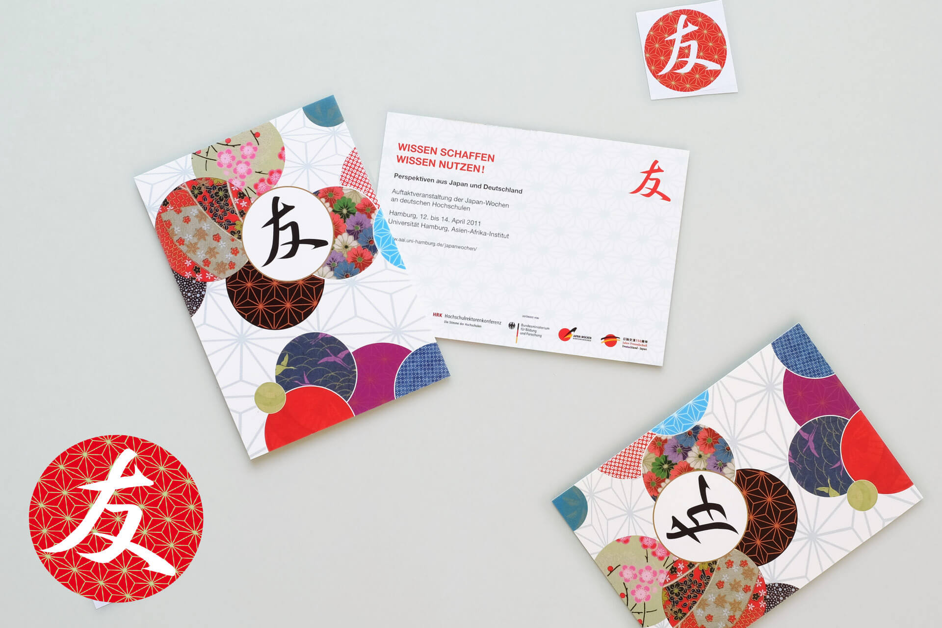 Postkarten und Icons für die Japan-Konferenz an der Uni Hamburg