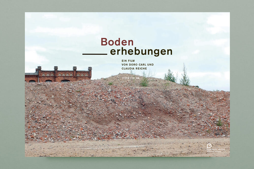 Vorschaubild Startseite: Abbildung eines Filmplakats für „Bodenerhebungen“ von Doro Carl. Motiv: Schuttberg in „Mitte Altona“
